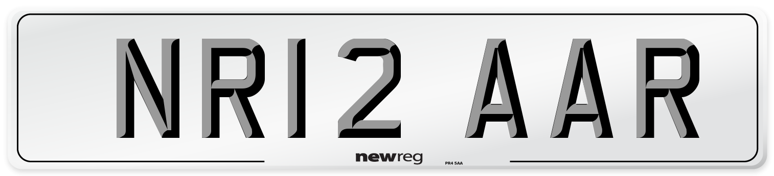 NR12 AAR Number Plate from New Reg